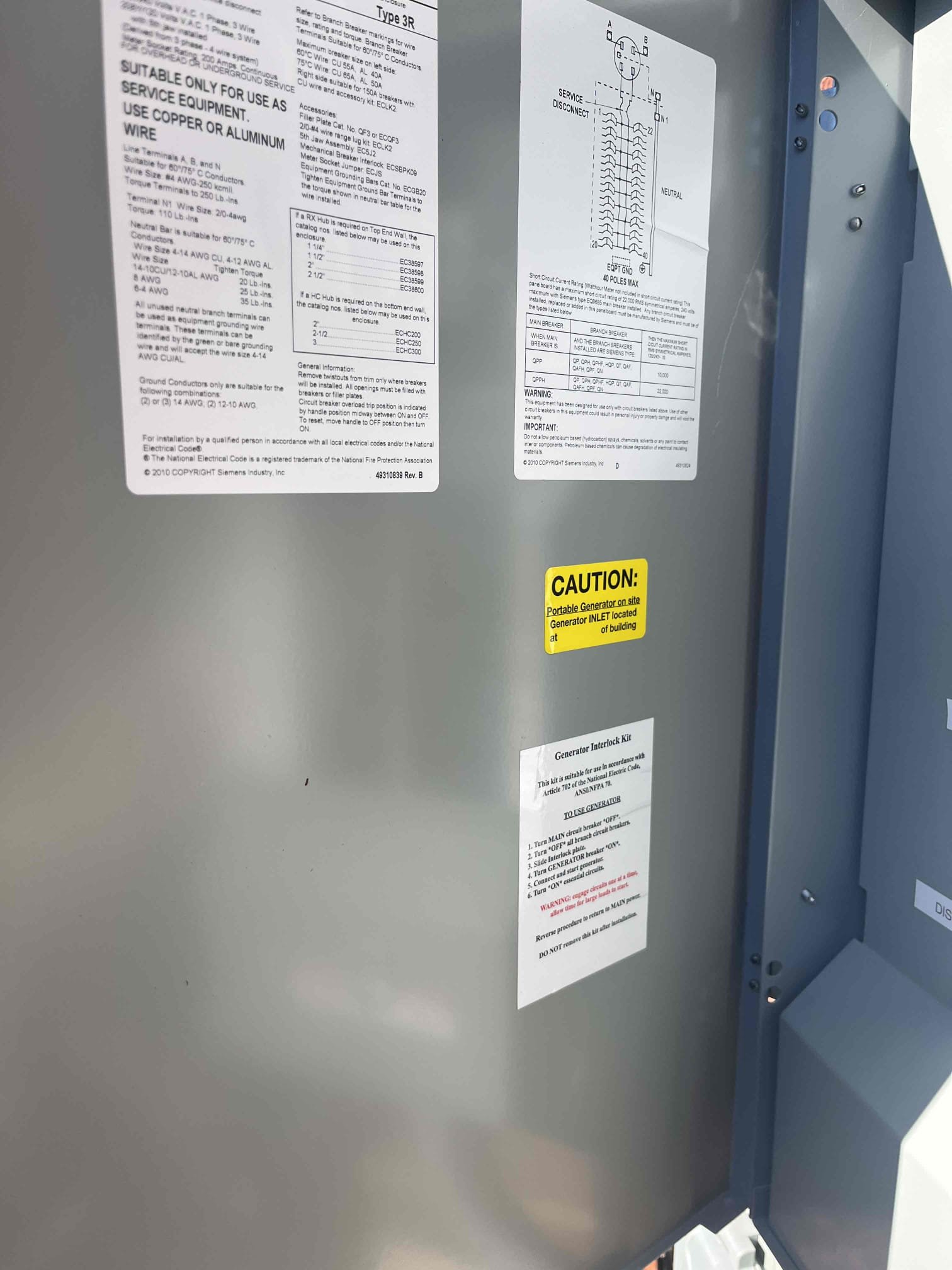 Manual Transfer Switch Interlock Installation in Charlotte, NC