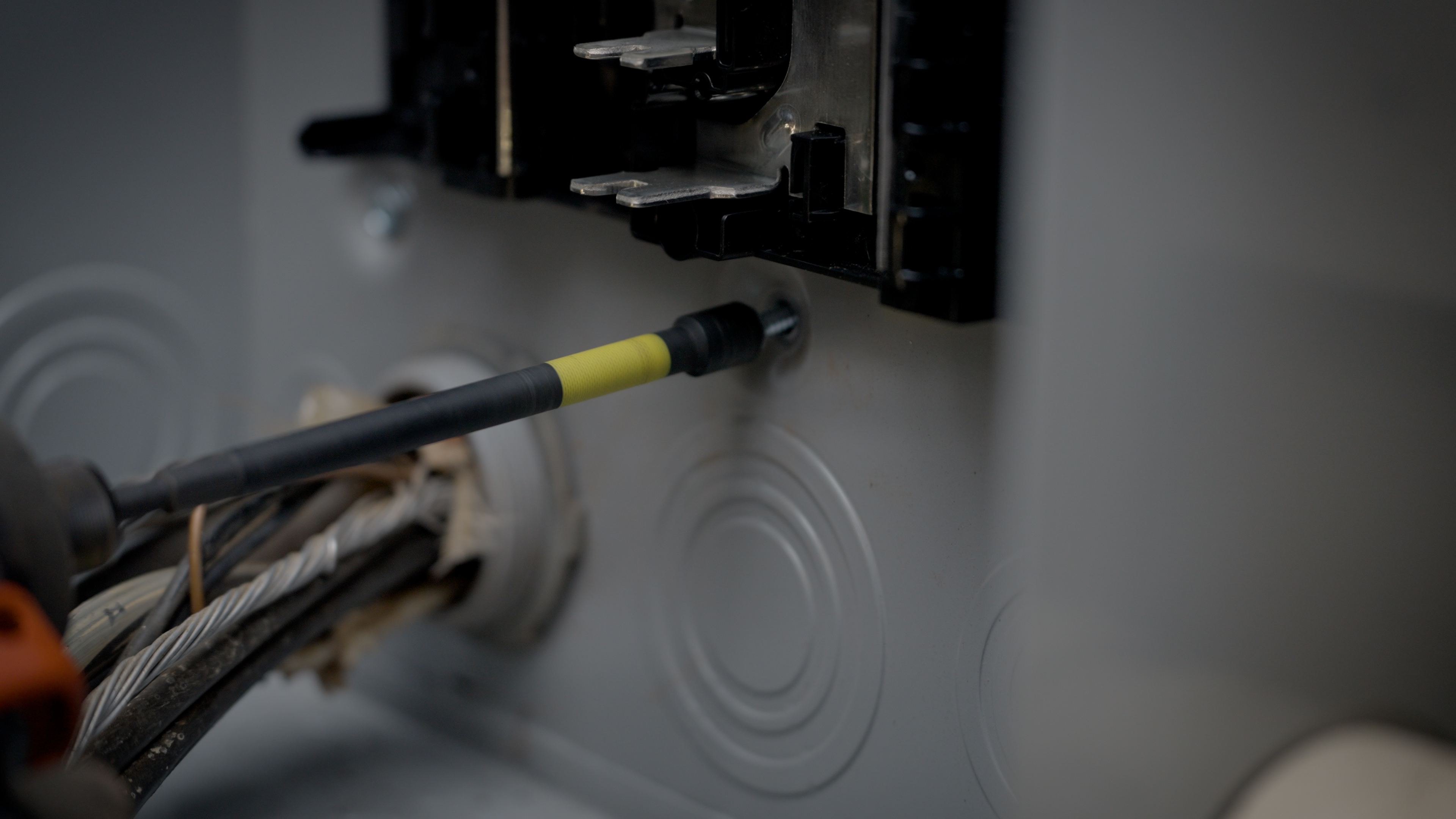 Generator transfer switch terminal lugs checked during a Springdale electrical project