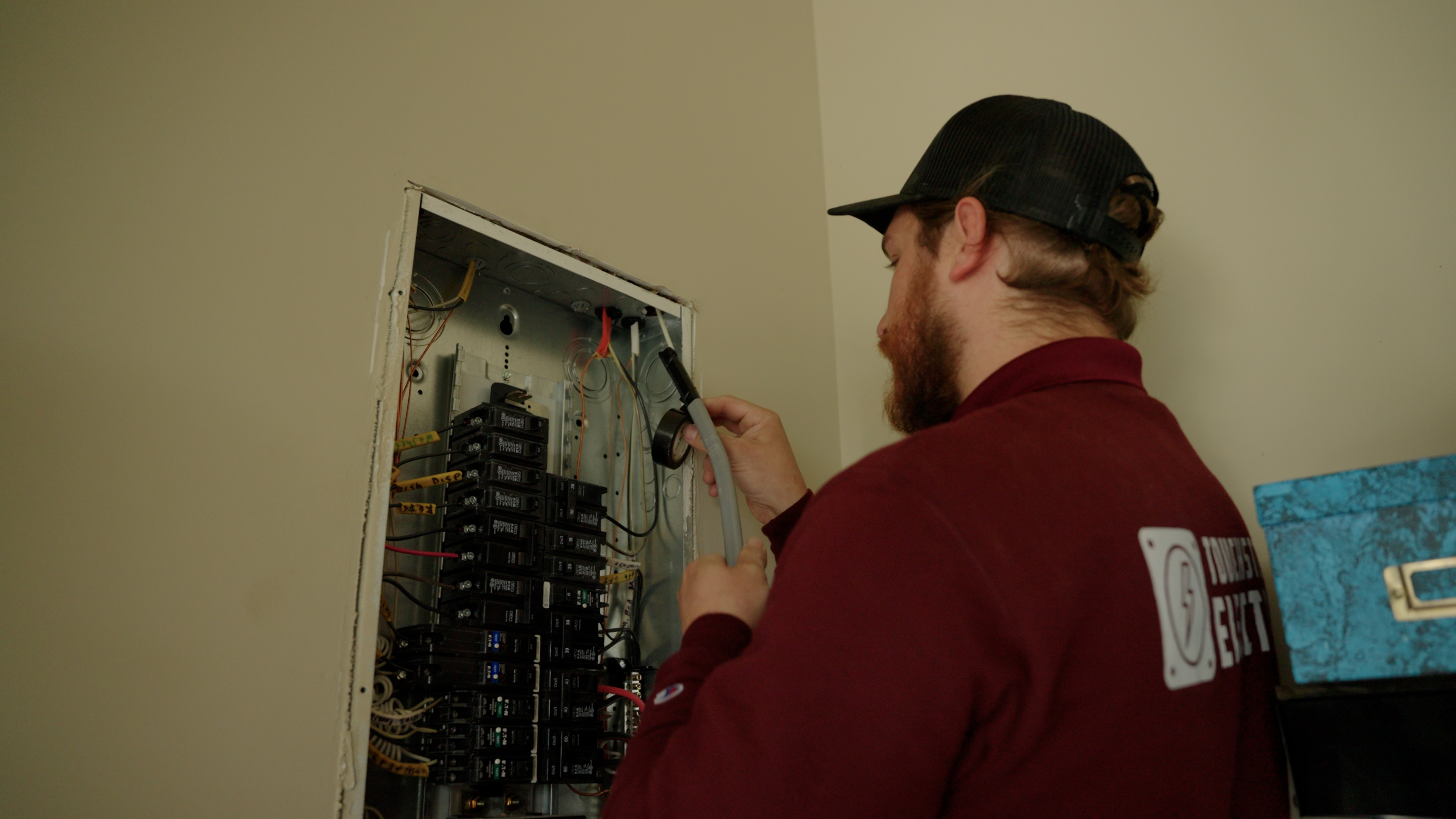 Touchstone Electric EV charger panel inspection before installation
