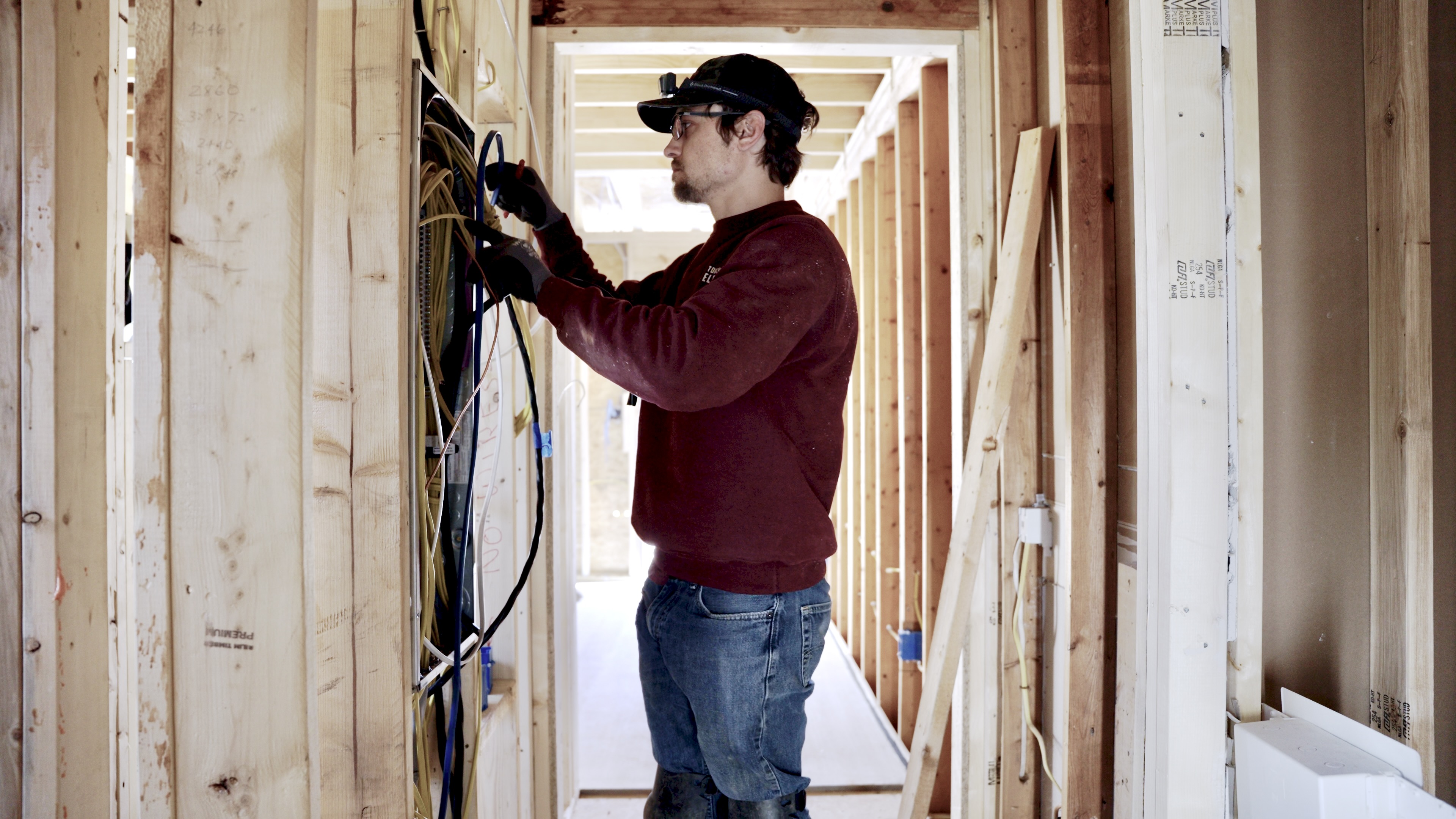 Touchstone Electric new construction rough-in wiring for a residential electrical project