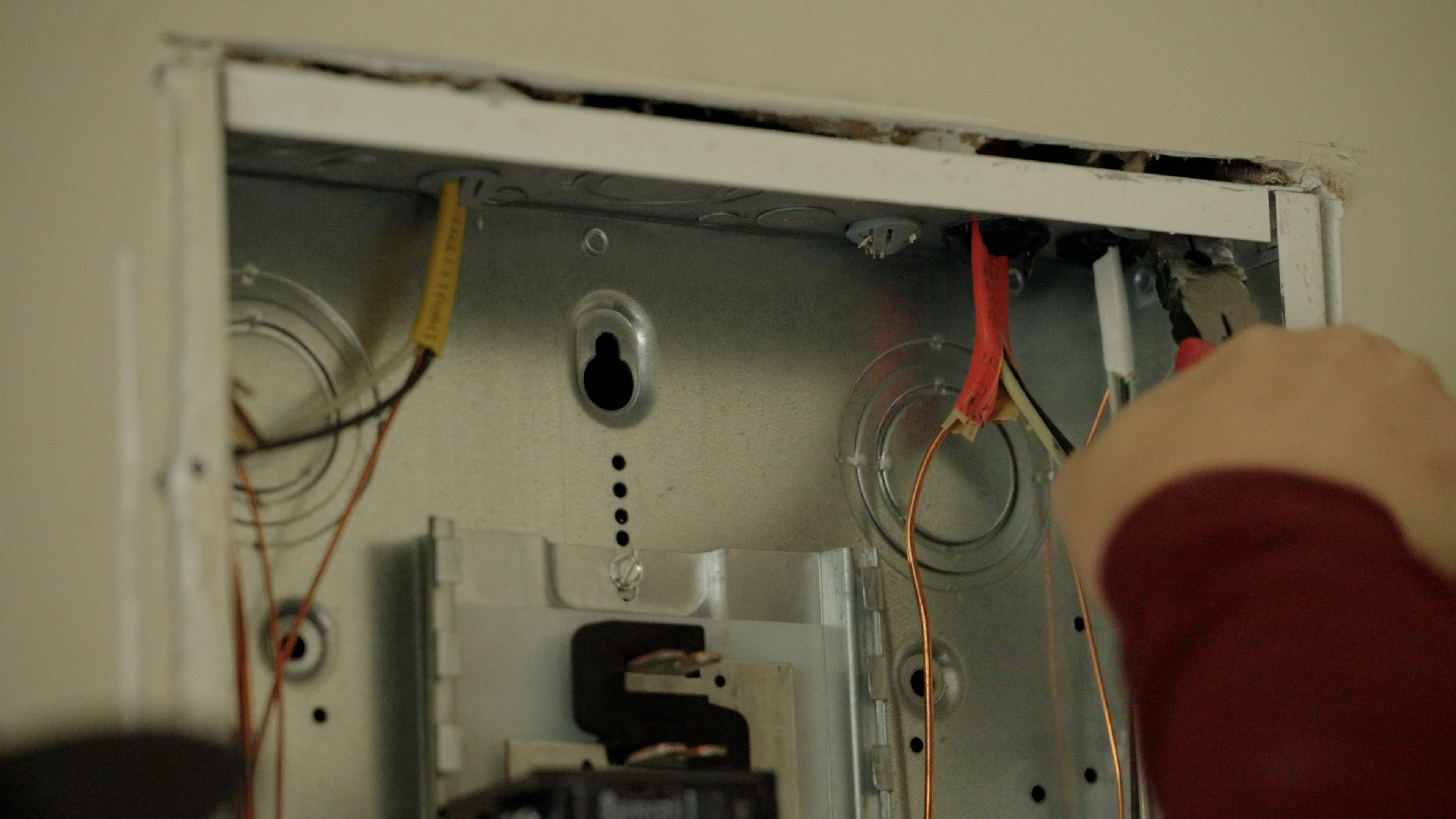 Service panel wiring preparation for main breaker panel installation